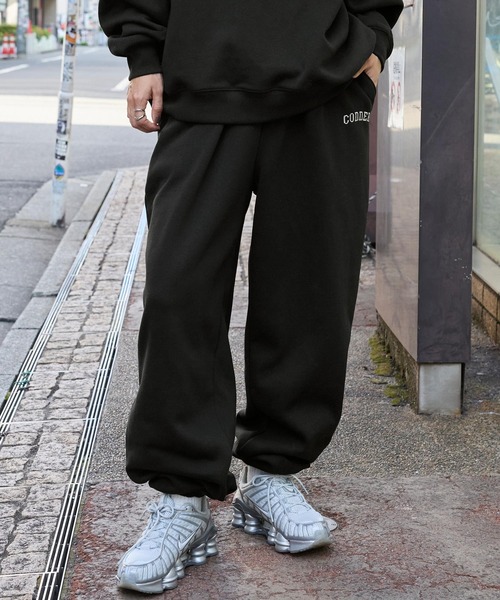 CODDERR】アーチロゴ刺繍 ヘビーウェイト裏起毛スウェットセットアップ