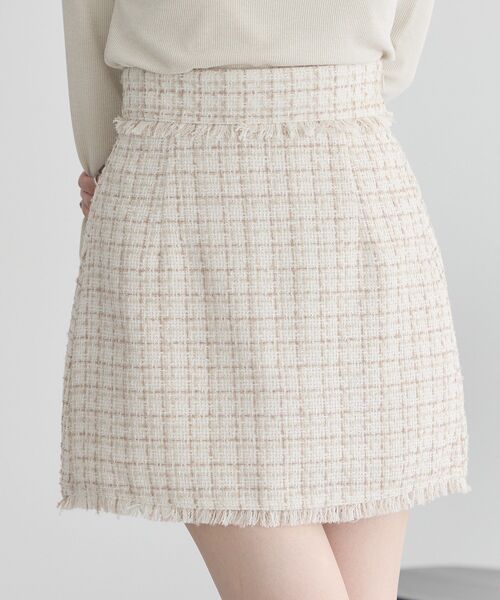 セール】フリンジツイードミニスカート（スカート）｜earth