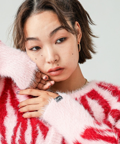 X-girl（エックスガール）の「ZEBRA 2WAY KNIT CARDIGAN（ニット