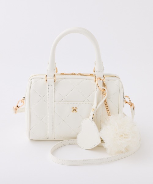 セール】ハート＆チャーム付き2WAYミニボストンバッグ（ボストンバッグ