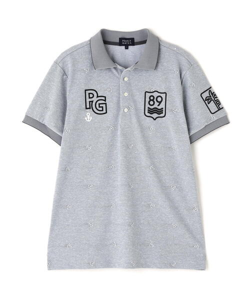 PEARLY GATES】ストレッチカノコアンカージャガード半袖ポロシャツ