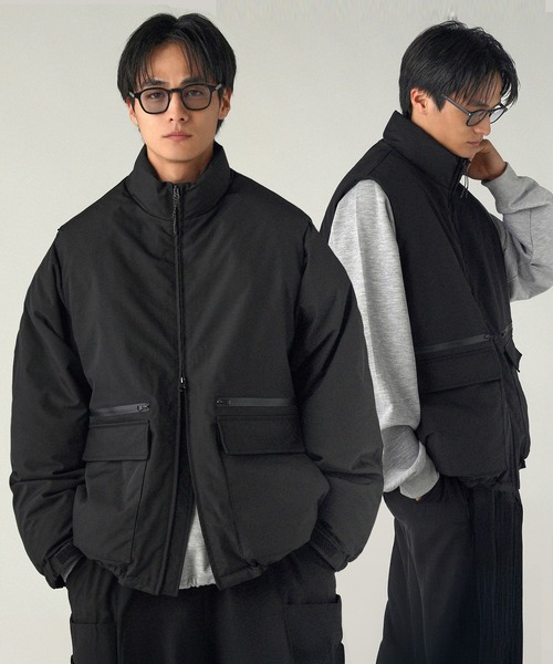 セール】2wayデタッチャブル600フィルパワー機能性中綿撥水ブルゾン