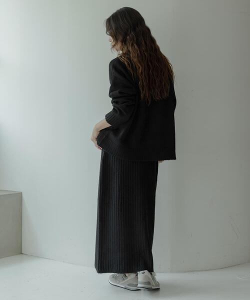 セール】『WEB限定』モックネックニット×スカートセットアップ