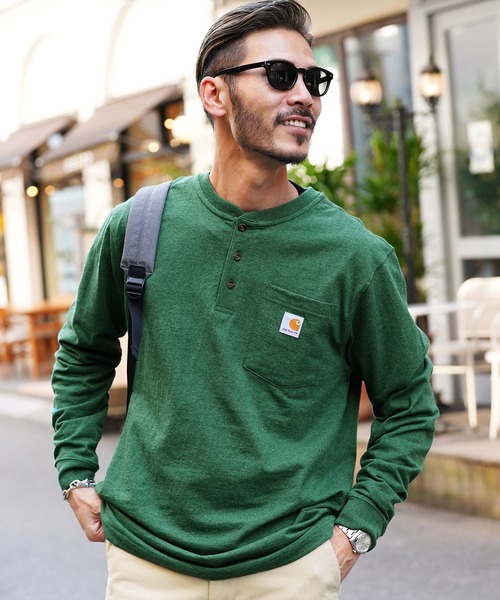 セール】Carhartt カーハート / ヘンリーネックポケット付き長袖T