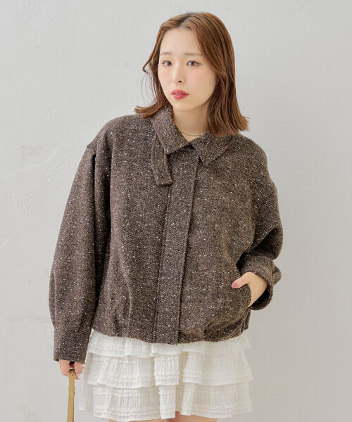 Chico（チコ）の「スタンドツイードジップブルゾン（ブルゾン）」 - WEAR