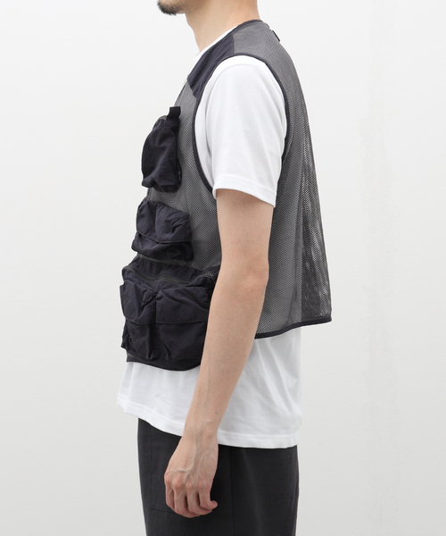 セール】BOILER ROOM / ボイラールーム MESH CARGO VEST SS24JK04BLK