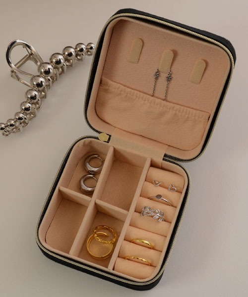 resonance】ベロア ニュアンスカラー アクセサリーケース/ジュエリー