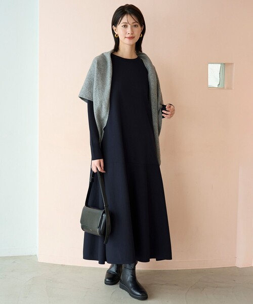 セール】【野呂佳代さん着用】マイビューティニット フレアワンピース