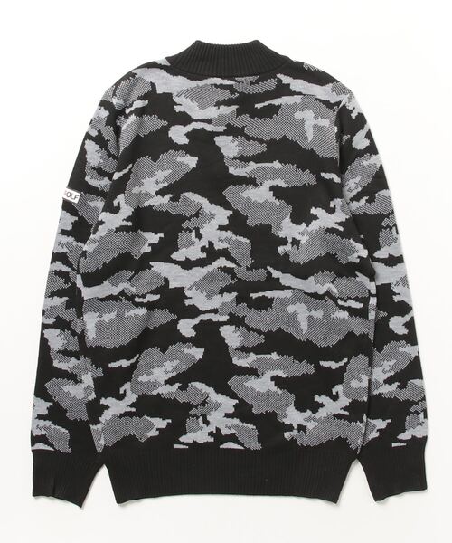 セール】ニット素材 迷彩 柄 モックネック ゴルフ ウェア セーター
