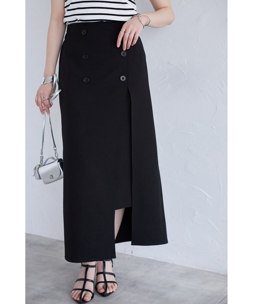 セール】【ZOZO限定】ディープスリットラップ風スカート（スカート