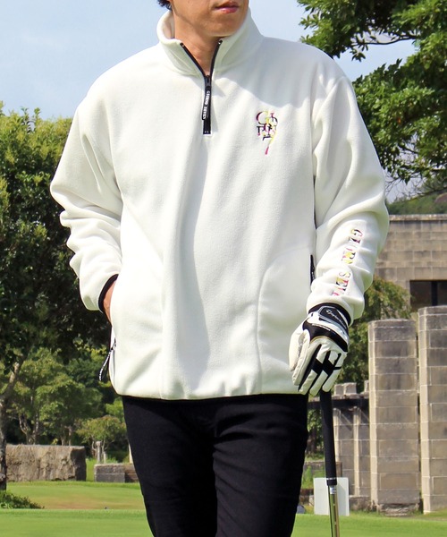 セール】ゴルフウェア ハーフジップ フリースジャケット トレーナー