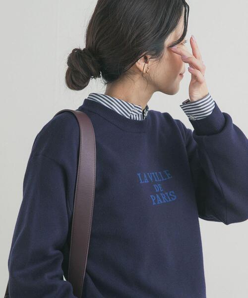 セール】ロゴソフトニットプルオーバー| 大人カジュアル/ロゴニット