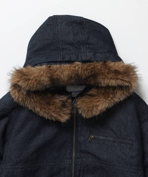 SEQUENZ（シークエンズ）】FUR DENIM HOODIE JKT / デニム ジャケット