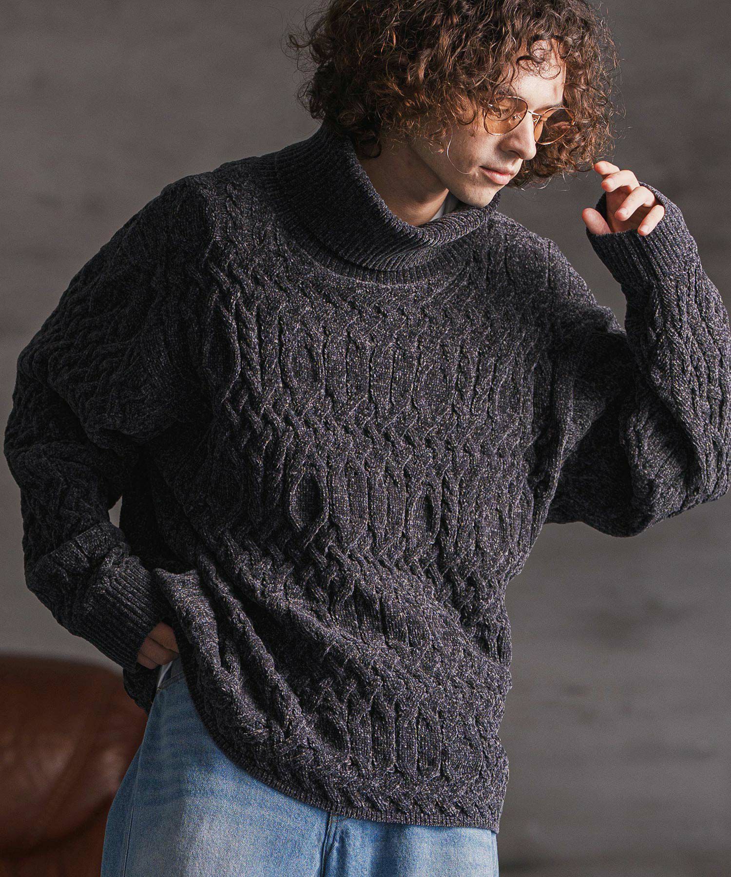 CAMBIO(カンビオ)】モール風タートルネックセーター(25183CM) | CAMBIO