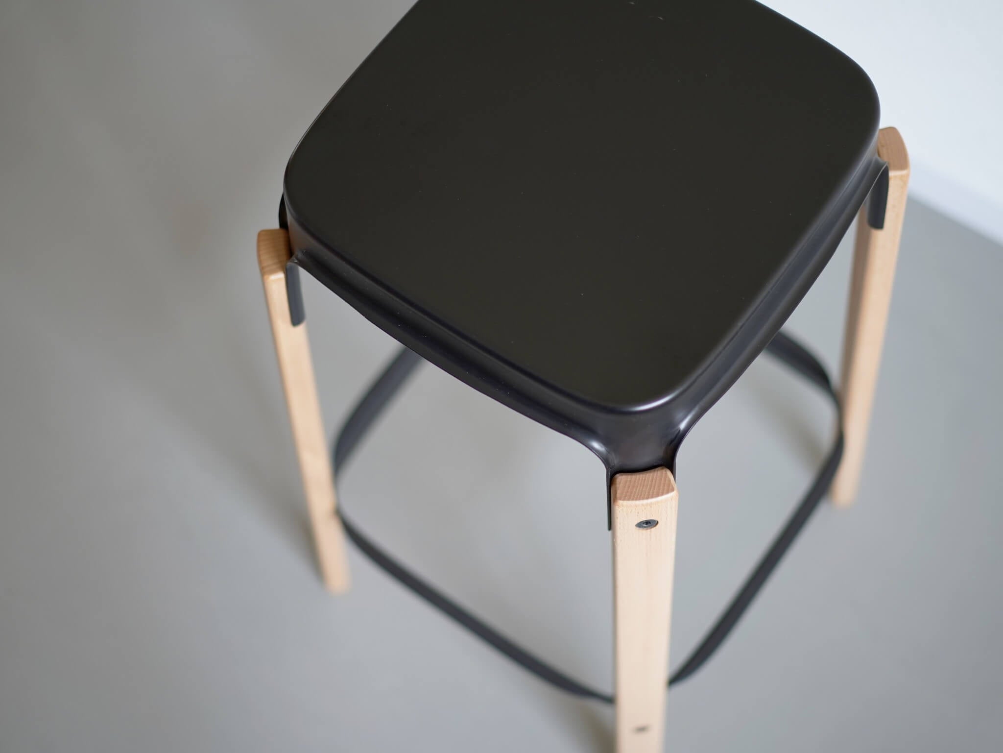 スチールウッド ハイスツール ブルレック ビーチ×ブラック ロナン