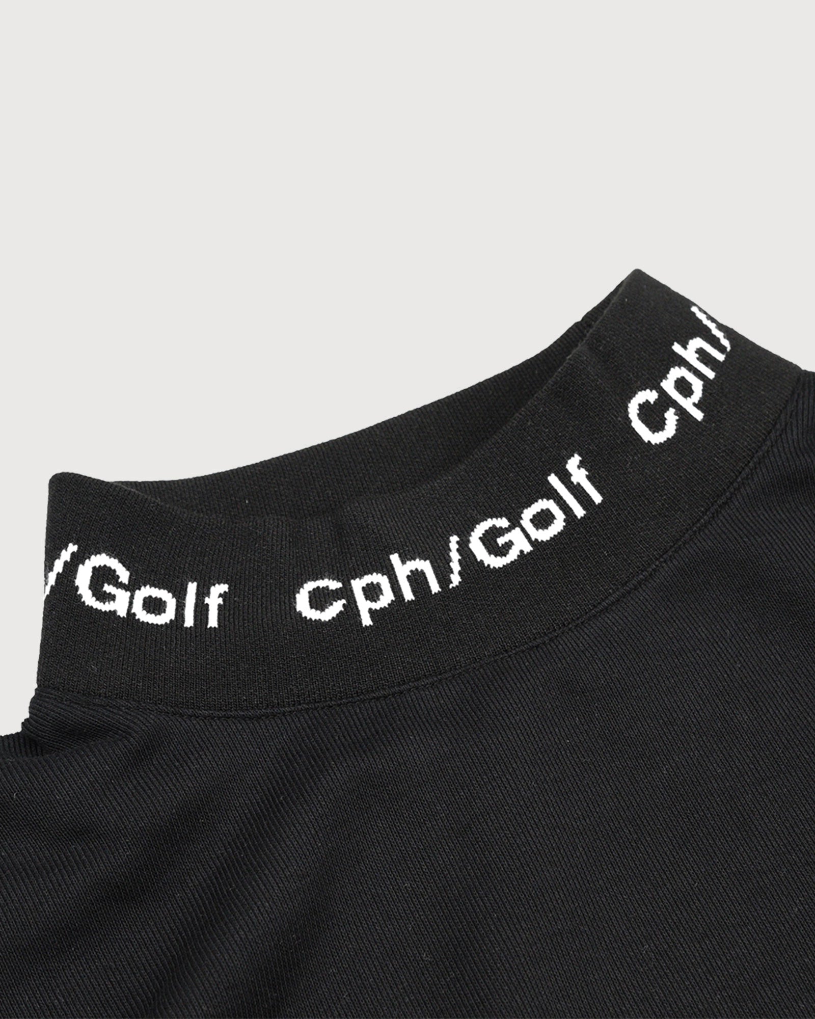 JACQUARD MOCK NECK LS TEE - BLACK - – Cph/Golf™︎