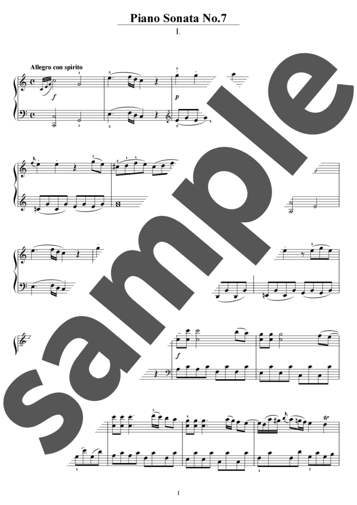 ピアノ楽譜】交響曲 第25番 第1楽章 / W.A.Mozart（ソロ / 上級）