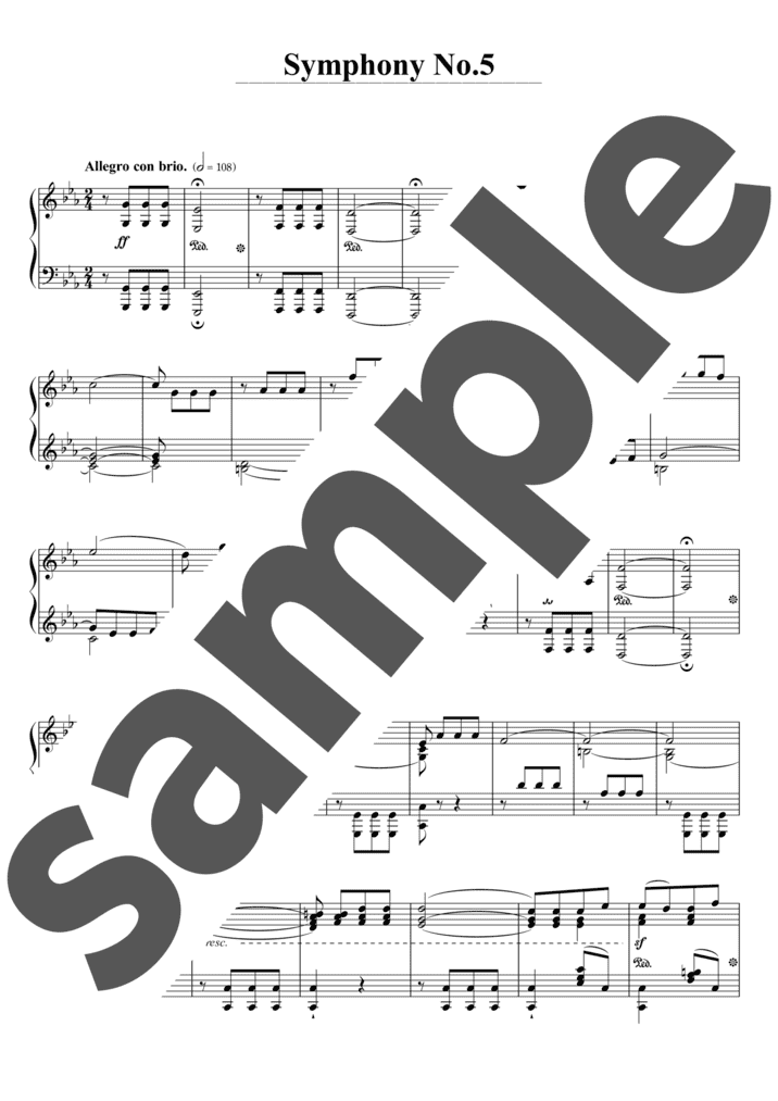 ピアノ楽譜】ピアノ・ソナタ 第5番 ハ短調 第1楽章 / L.v.Beethoven