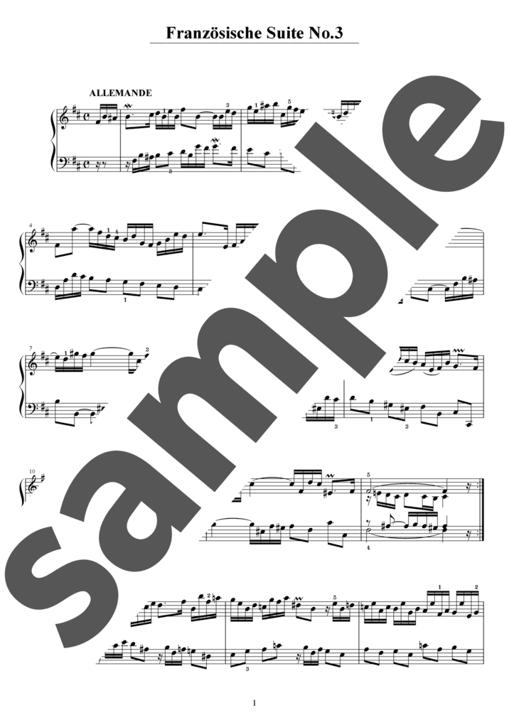 ピアノ楽譜】インベンション第4番 / J.S.Bach（ソロ / 初中級）