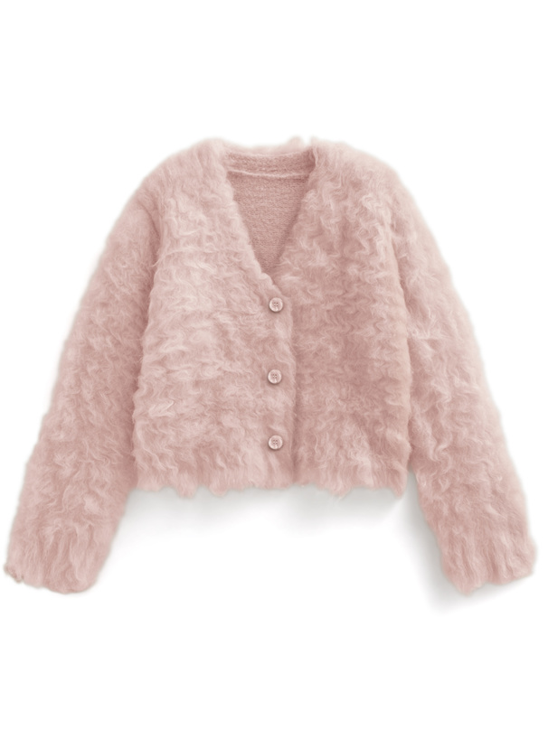 シャギーニットショート丈カーディガン[an1696] | レディース