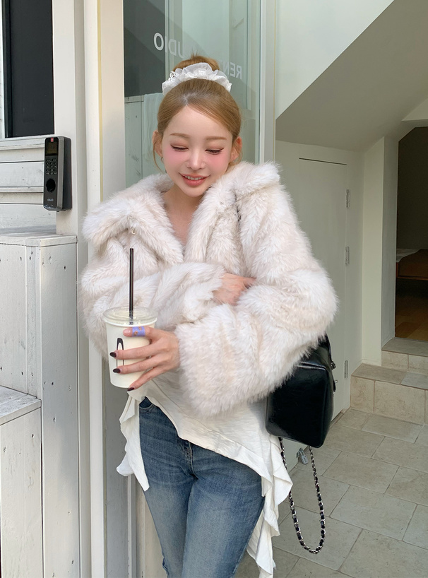 ビットつきミックスファーショート丈コート[on330] | レディース