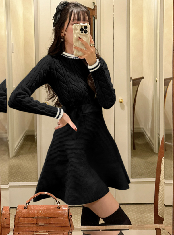 三上悠亜 ケーブル編みニットフレアミニワンピース[tu975