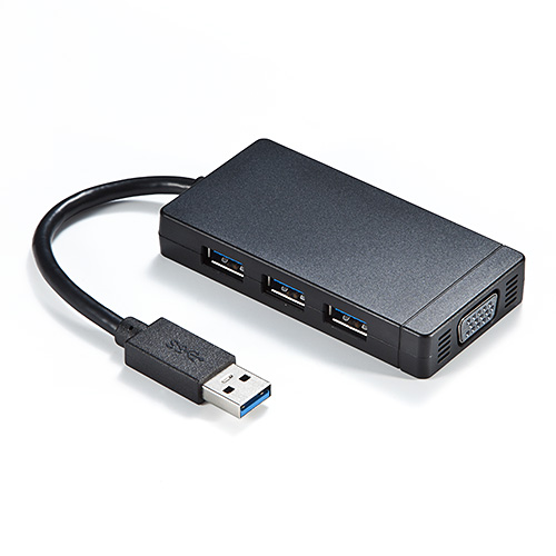 USB-VGA変換アダプタ（USB3.0ハブ付・ディスプレイ増設・デュアル