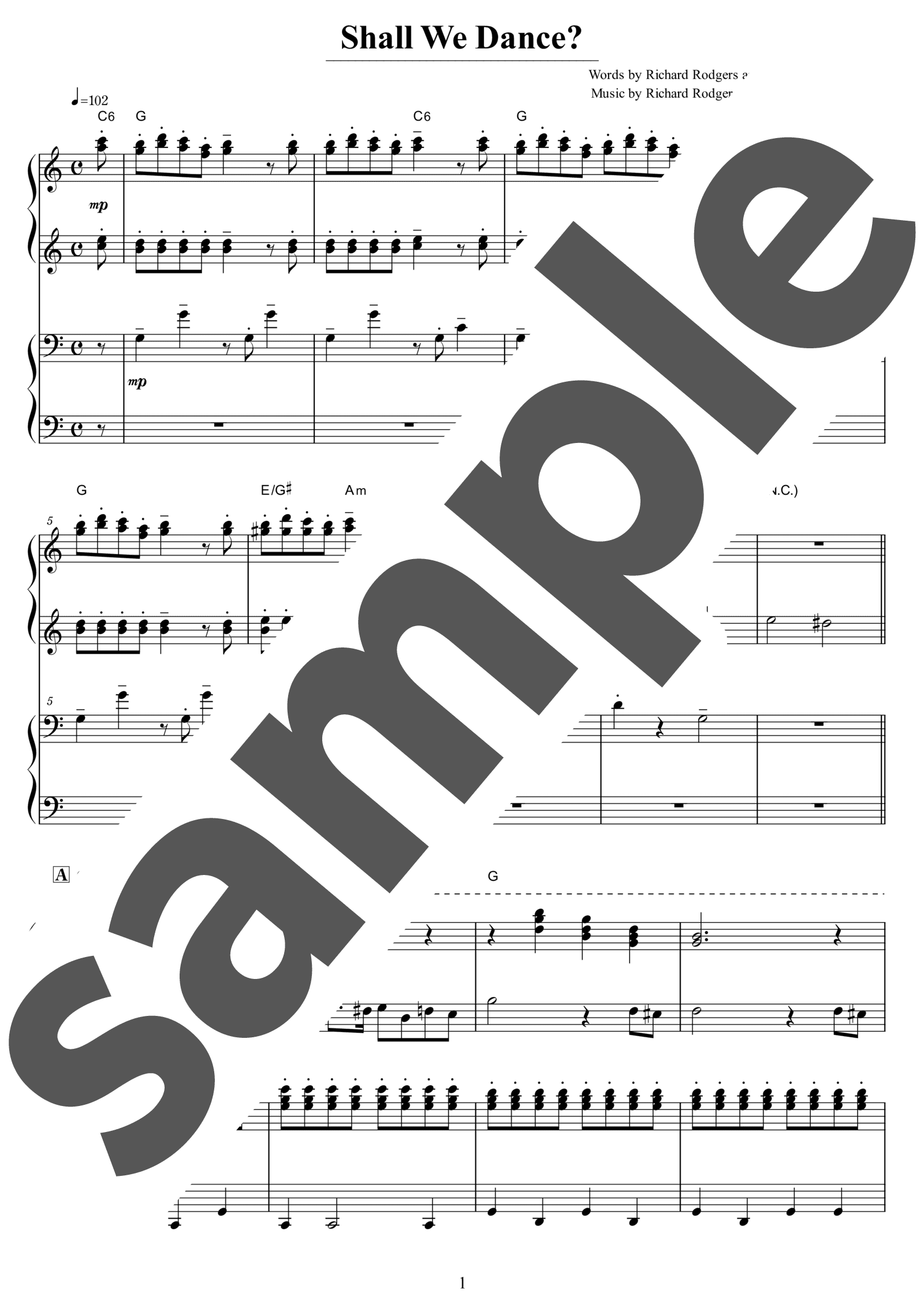 ピアノ楽譜】Shall we dance ? / 大貫妙子（中級） - 楽譜アプリ