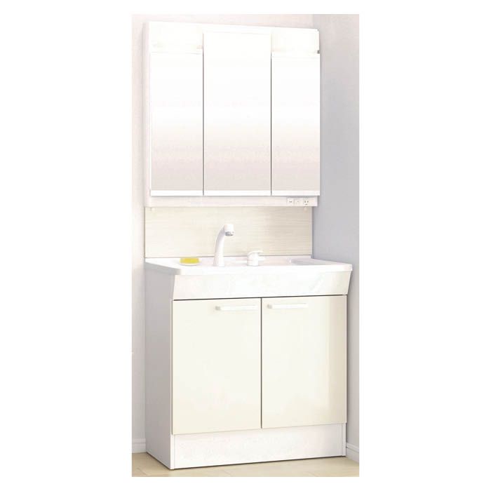 TOTO 洗面化粧台KCシリーズ W750三面鏡二枚扉の通販｜幅75cmタイプ