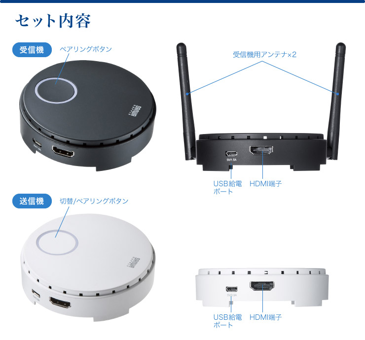 VGA-EXWHD6【ワイヤレスHDMIエクステンダー】HDMI信号をワイヤレスで