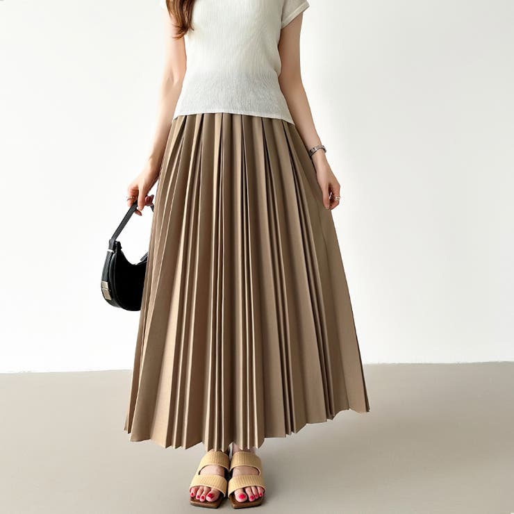 たっぷり大人プリーツ プリーツスカート ロングスカート[品番
