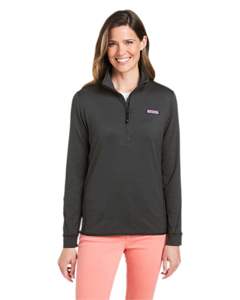 vineyard vines K002521 - Women's Microstripe Sankaty Half-Zip Pullover
