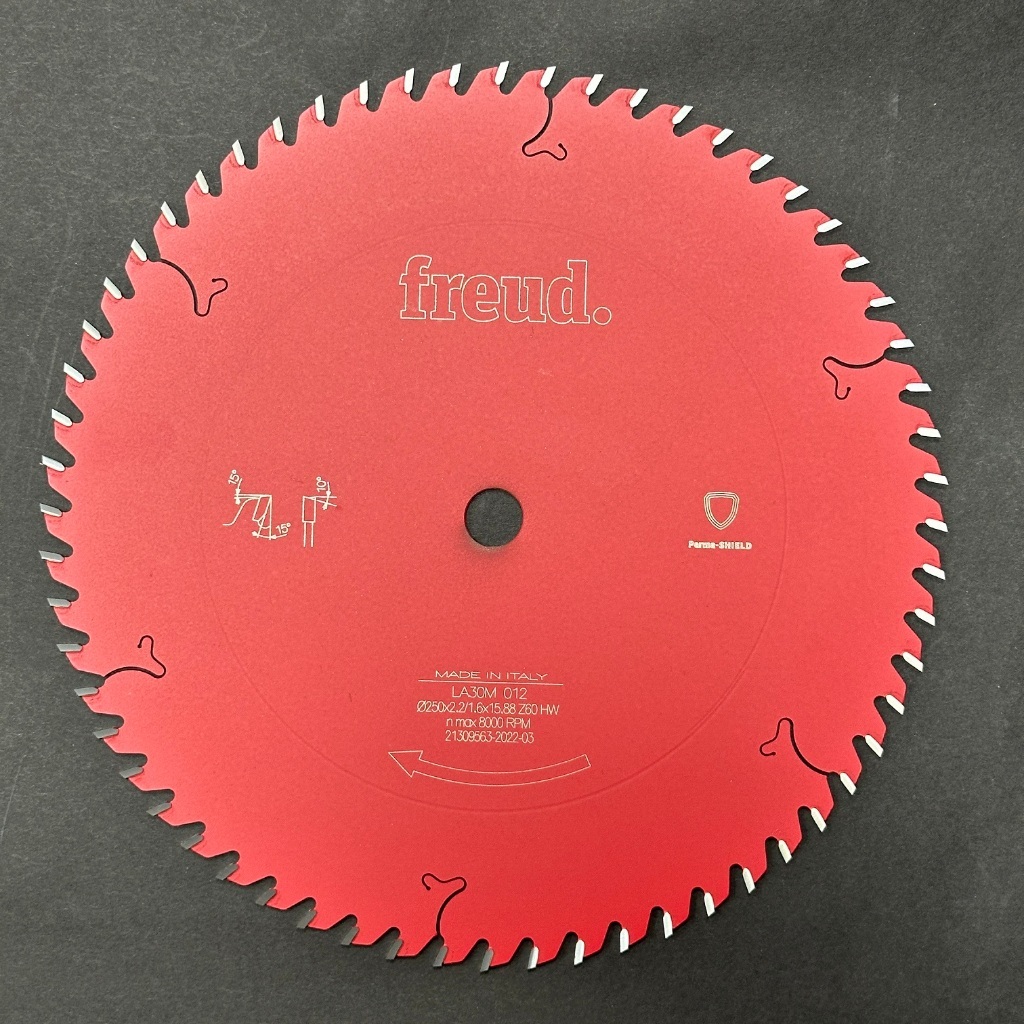 木樹林】250mm 15.88mm中心孔60齒木材圓鋸片【義大利Freud】 – 木樹林
