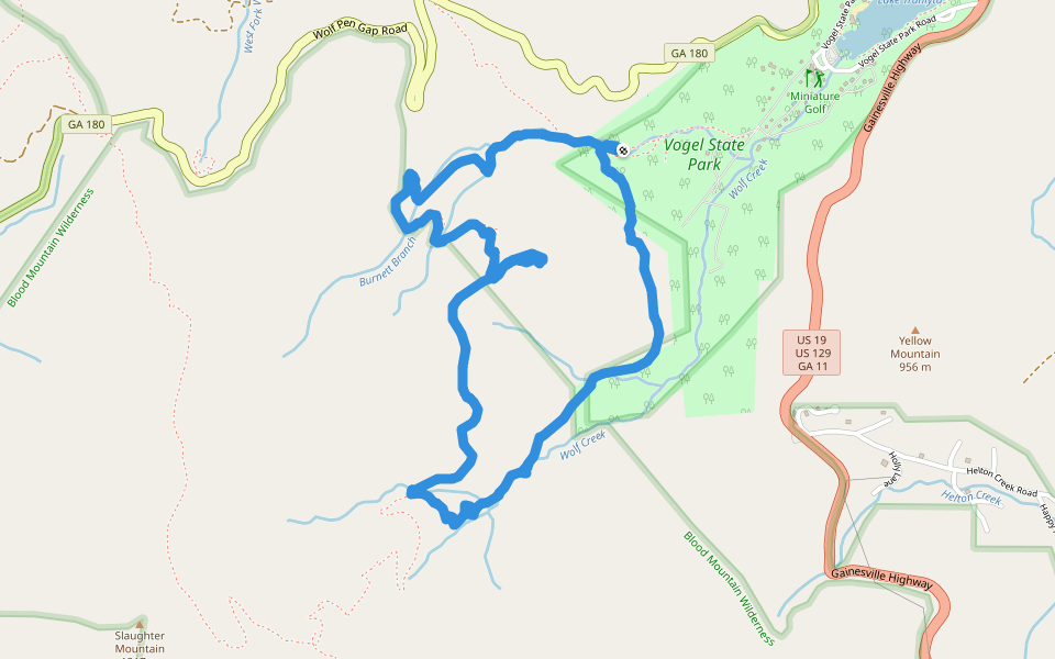 ベアヘアギャップトレイル-フォーゲル州立公園 in Georgia | Walking Map
