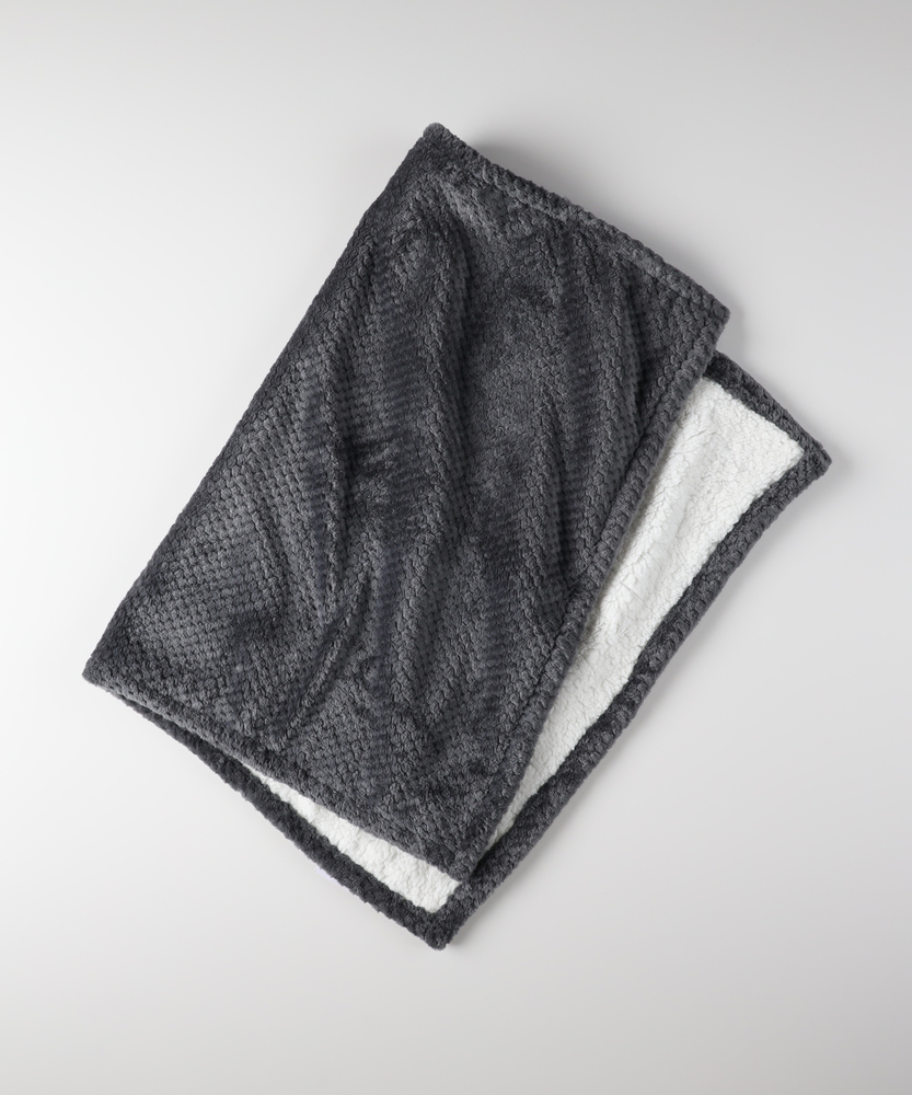 ダイヤカットボアブランケット(ONE SIZE グレー): ファッション雑貨