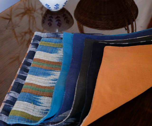 手織りリネンランチョンマット織機織りレトロ手作り新鮮なシンプルな