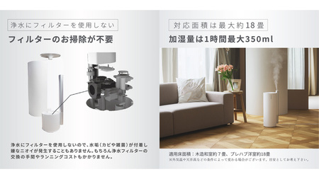 LAVINO エアリファイ ハイブリッド 加湿器 （ホワイト） ラビーノ
