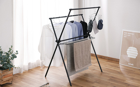 簡単組立スタイル物干し STMX-920 ブラック アイリスオーヤマ 洗濯用品