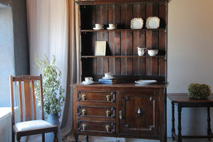 1920年代オーク材ドレッサー（高さ185cm）飾り棚 イギリスアンティーク