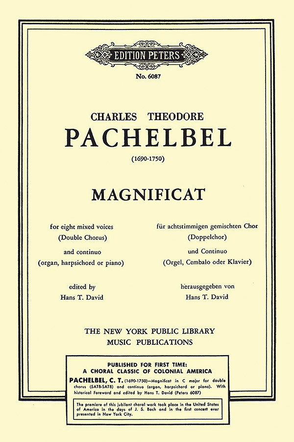 Magnificat: Choral Octavo: Carl Theodorus Pachelbel | Sheet Music