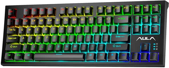 Клавиатура проводная Aula Wind F3032 Mechanical Black + 21 Yellow