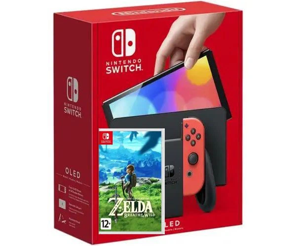 Nintendo Switch (OLED model) Neon Blue-Red + Игра The Legend of