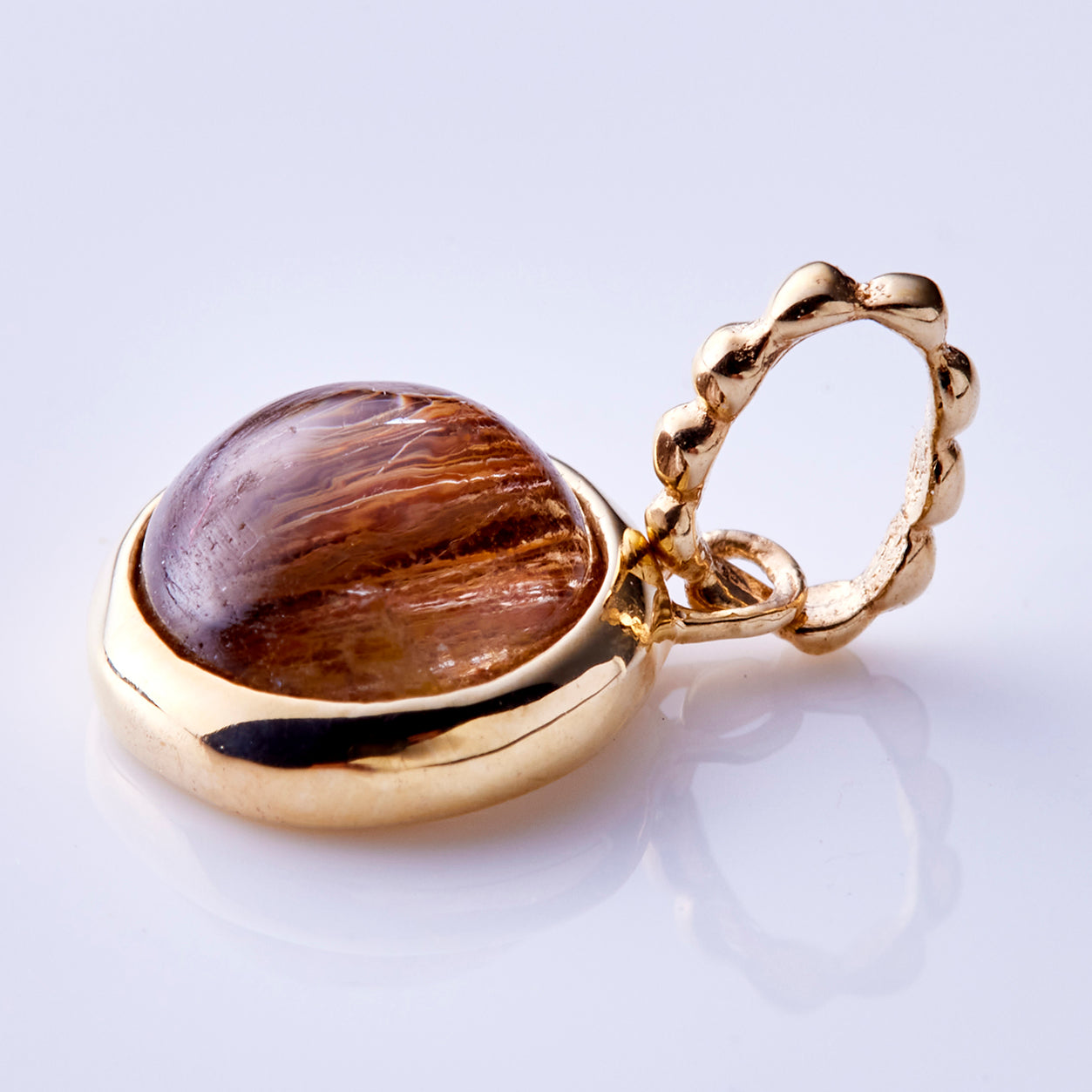 K10YG ゴールデン ルチルクォーツ エレーヌ ペンダントトップ ブラウン