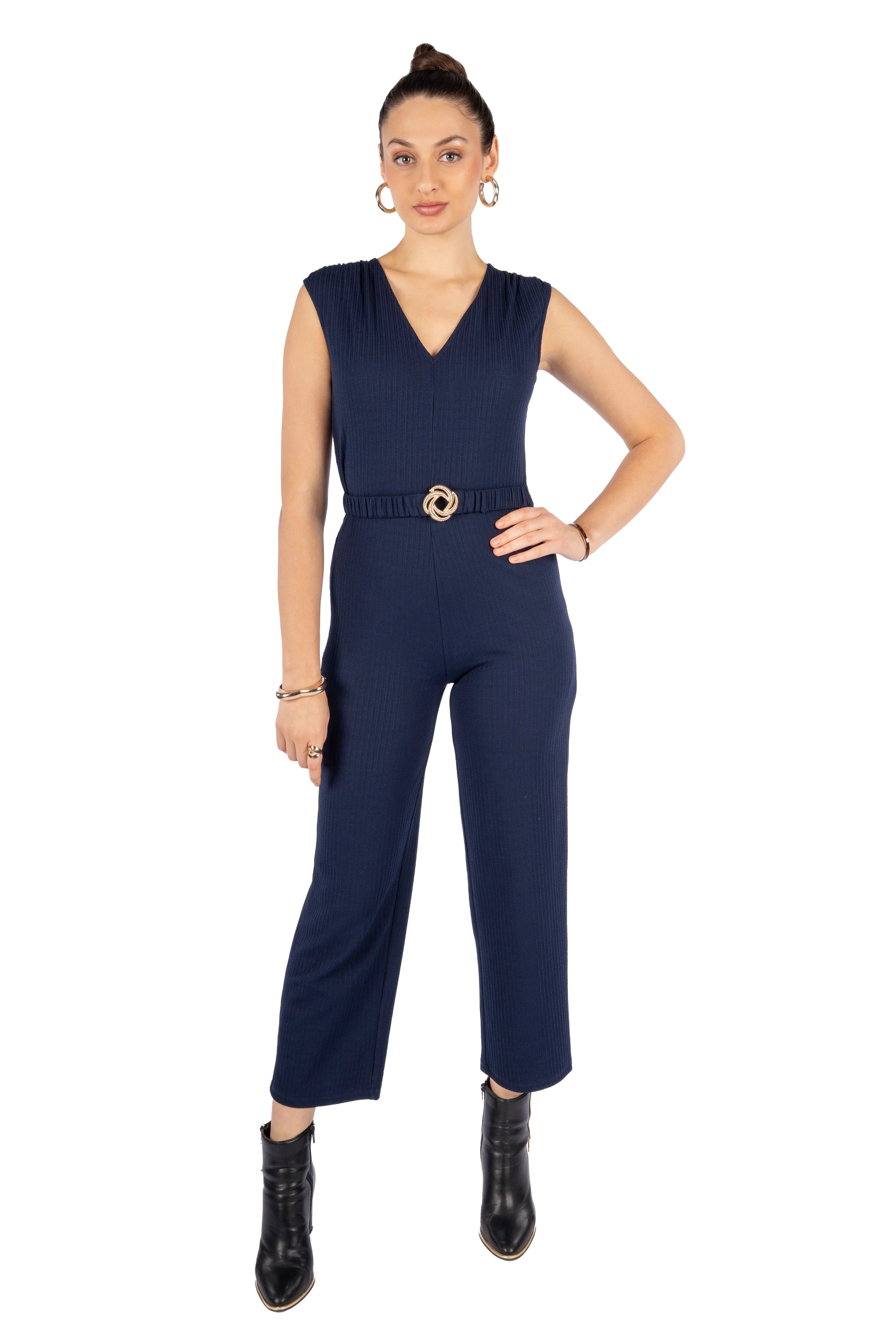 Mavi Royal Blue Korean Rib Fitted Jumpsuit – Cory Edge