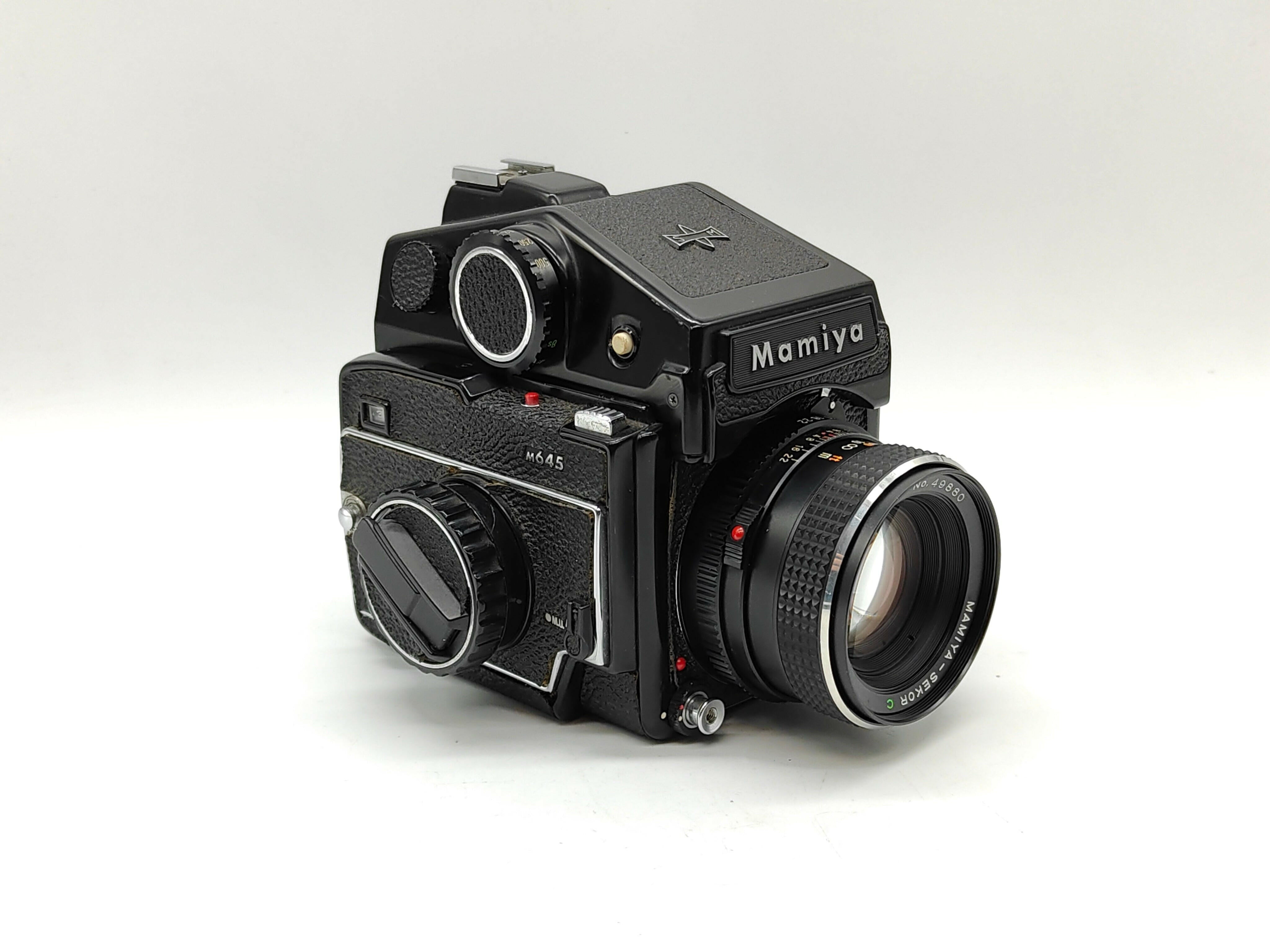 Mamiya 645 medium-format camera with 80mm f/2.8 with choice of