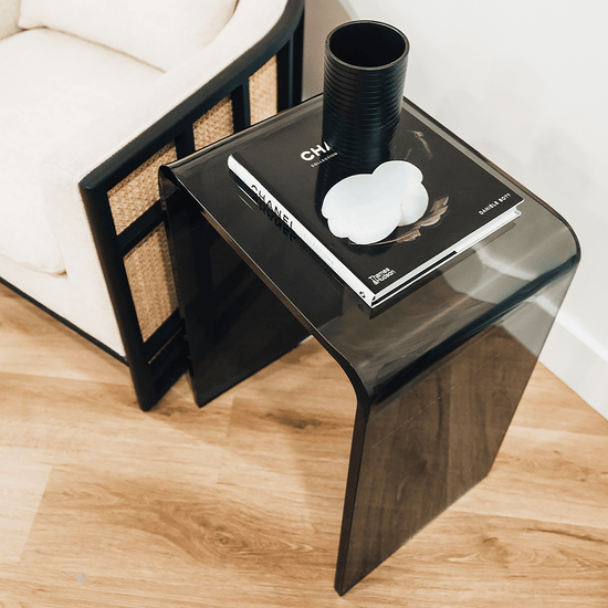 Clear Acrylic Lucite Waterfall End Table - Jacoby