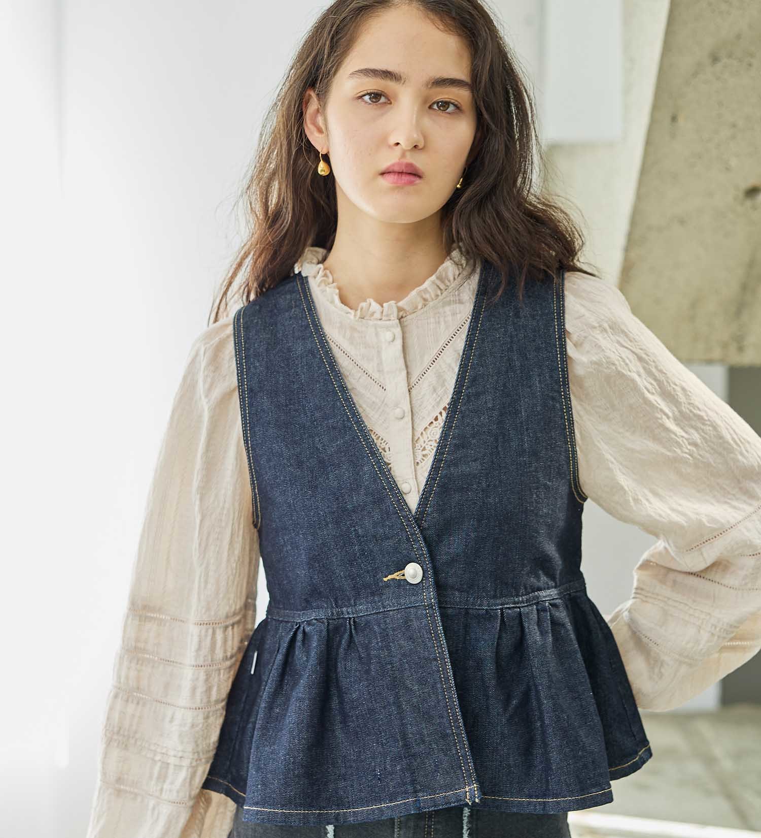 SOMETHING ペプラムデニムビスチェ|SOMETHING|サムシング