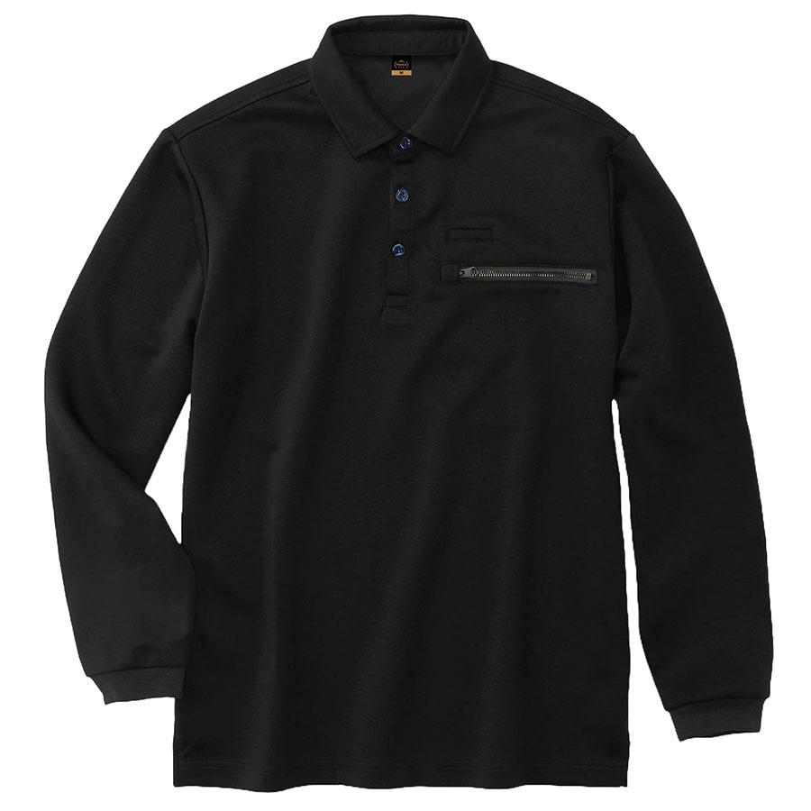 スーパーヘビー長袖ポロシャツ 2051－80 ブラック | 【ミドリ