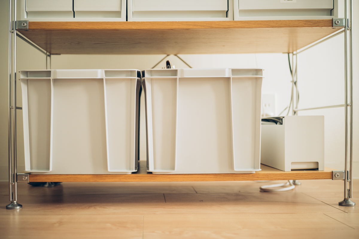 無印良品スチールユニットシェルフ×ポリプロピレンケースで作る