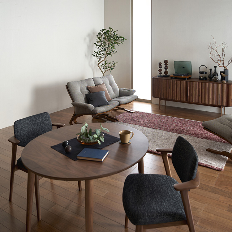 アームチェア CW6850(ハードシート) ブラック ウォールナット